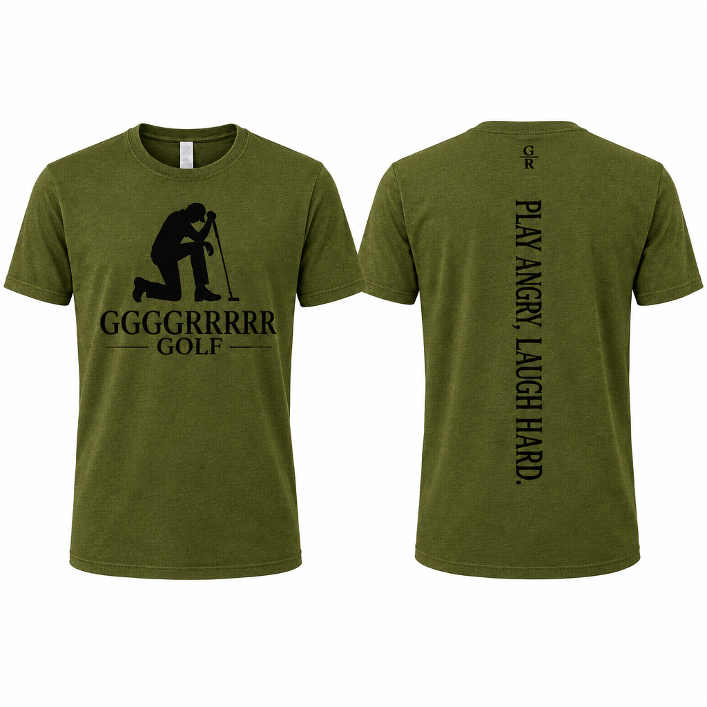 Corrected army-green Defeated Golfer T-shirt