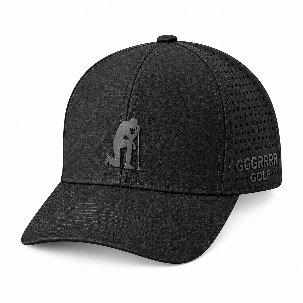 Defeated Golfer Snapback, Black on Black