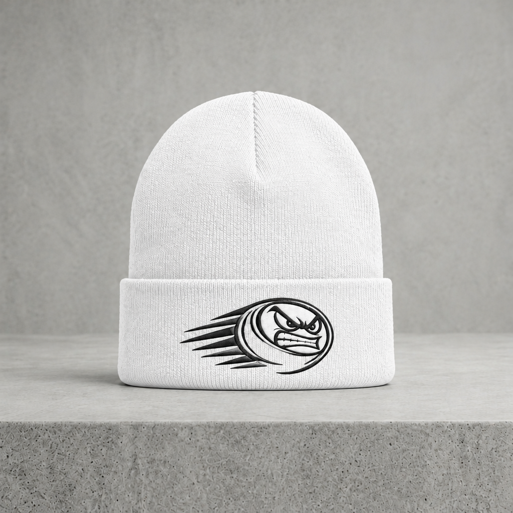 GGGGRRRRR HOCKEY Beanie - White Bold Log