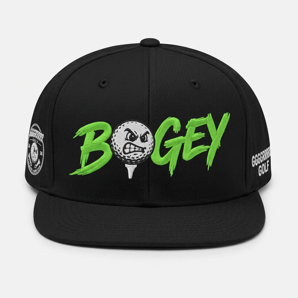 BOGEY Performance Golf Hat – Black & Neon Green