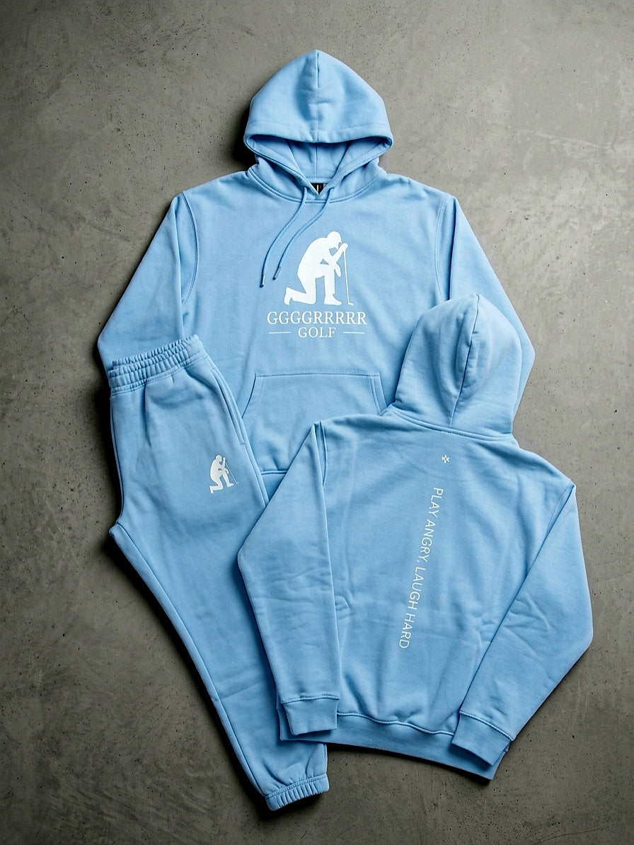 Defeated Golfer Tracksuit - Baby Blue & White