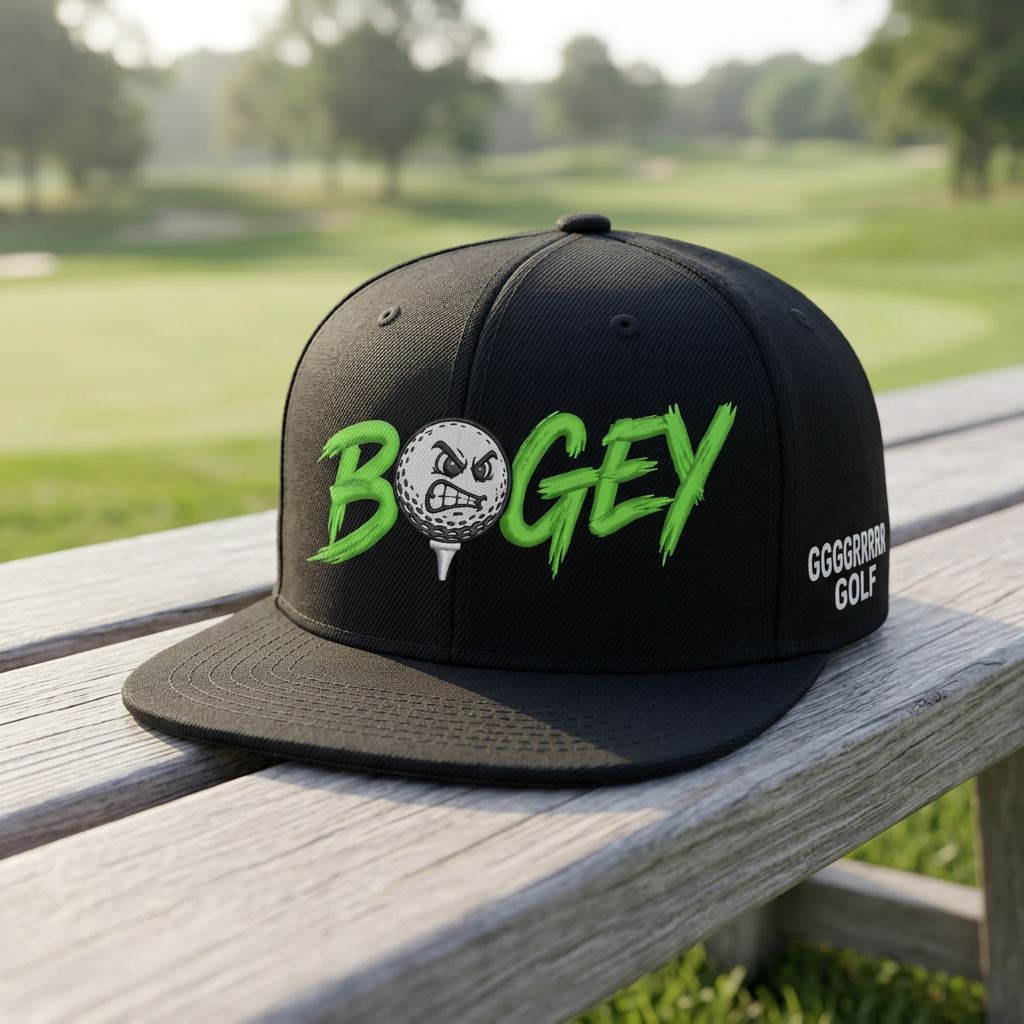 BOGEY Performance Golf Hat – Black & Neon Green