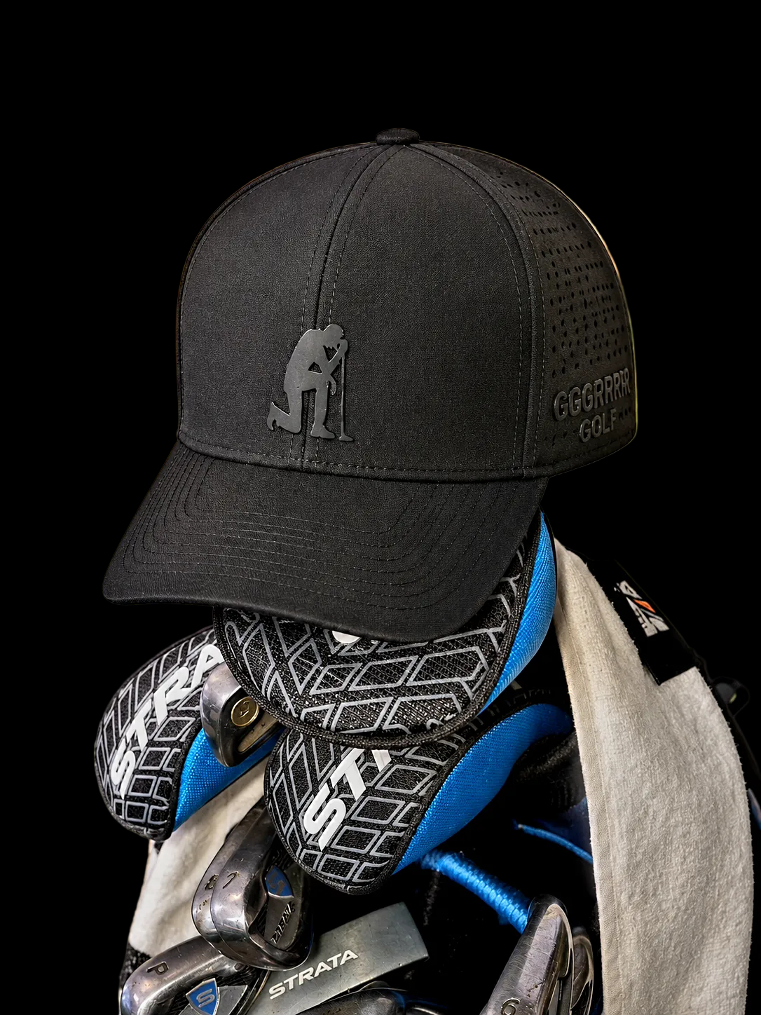 Defeated Golfer Snapback, Black on Black