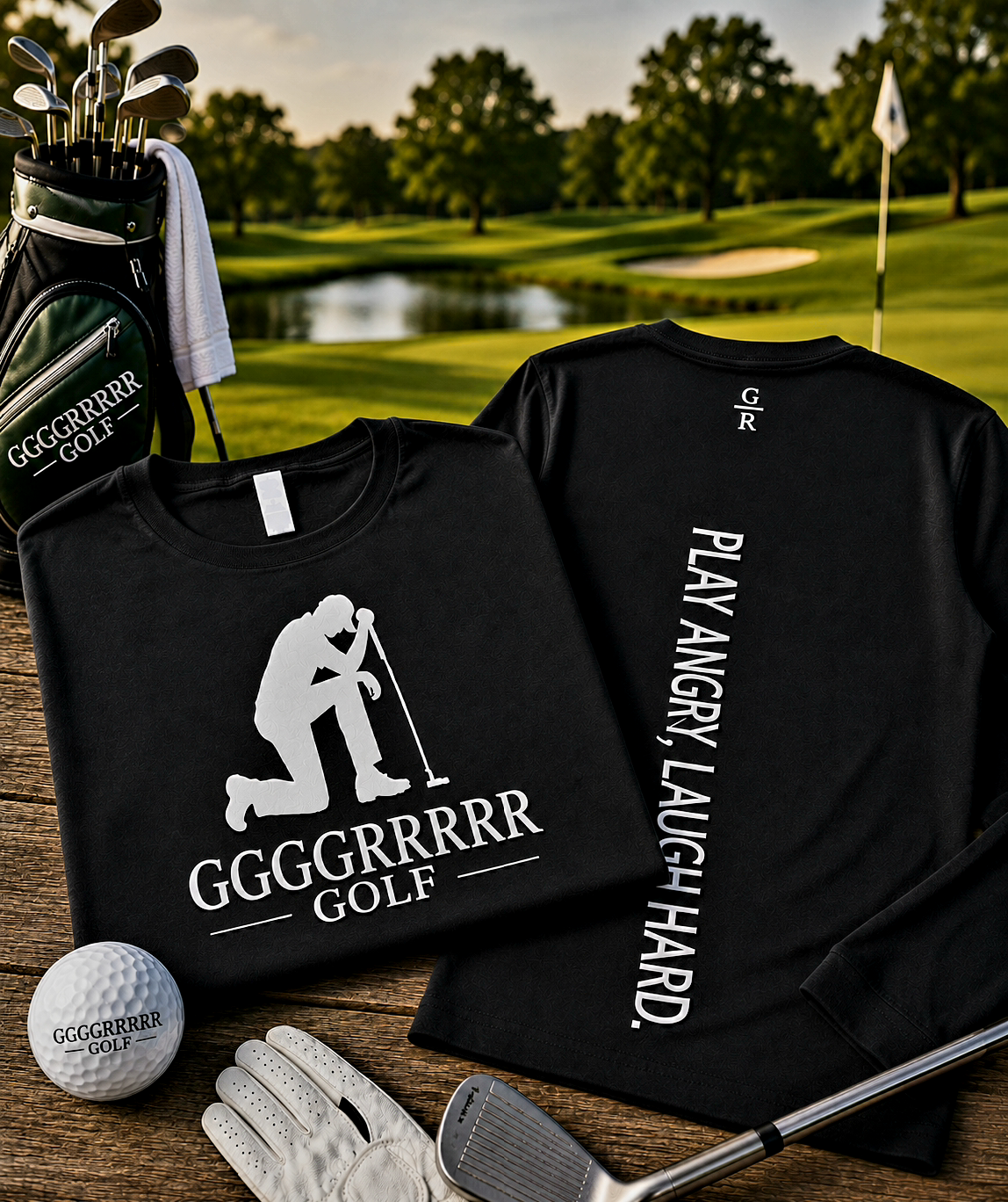 Defeated Golfer T-shirt, Black