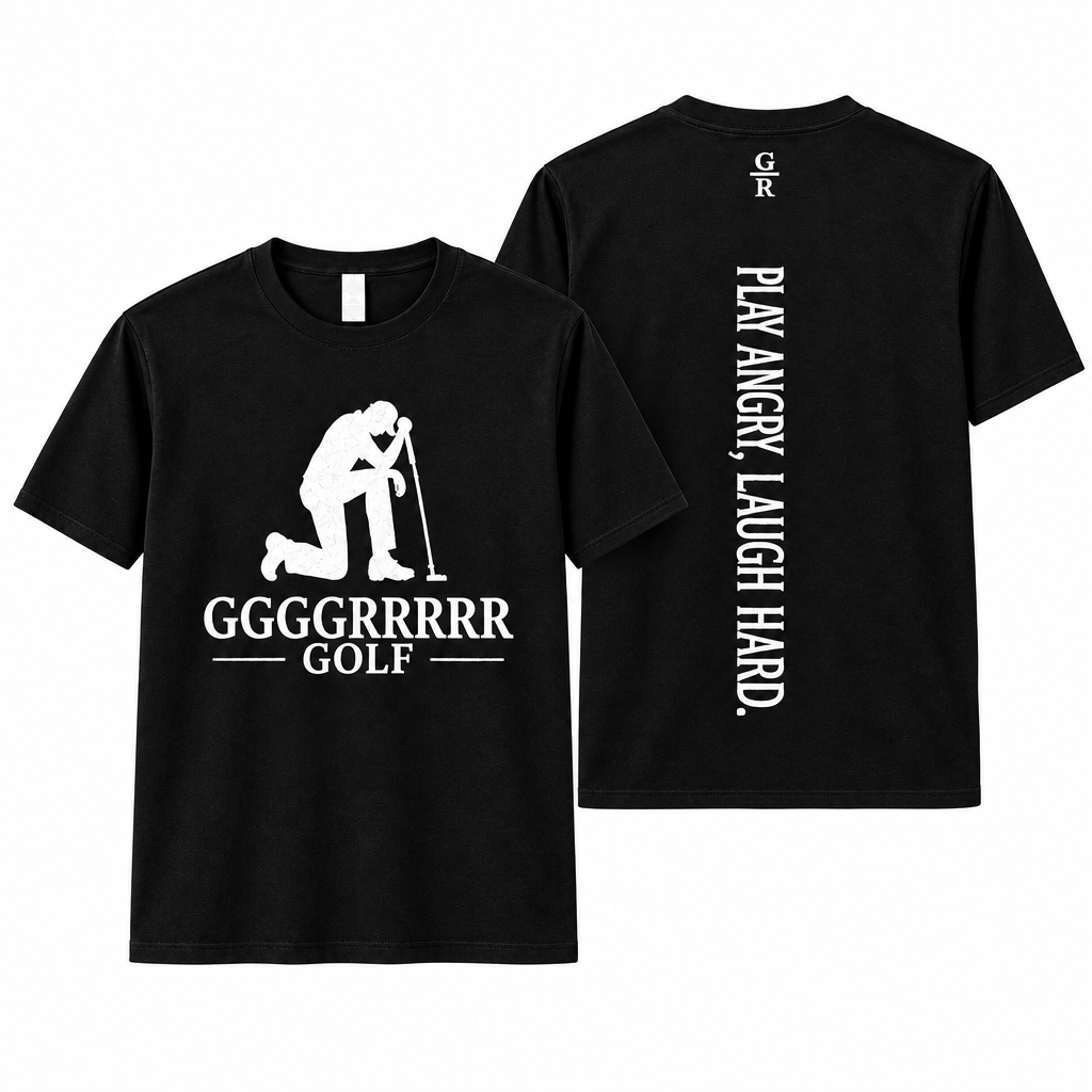 Short-sleeved black Defeated Golfer T-shirt